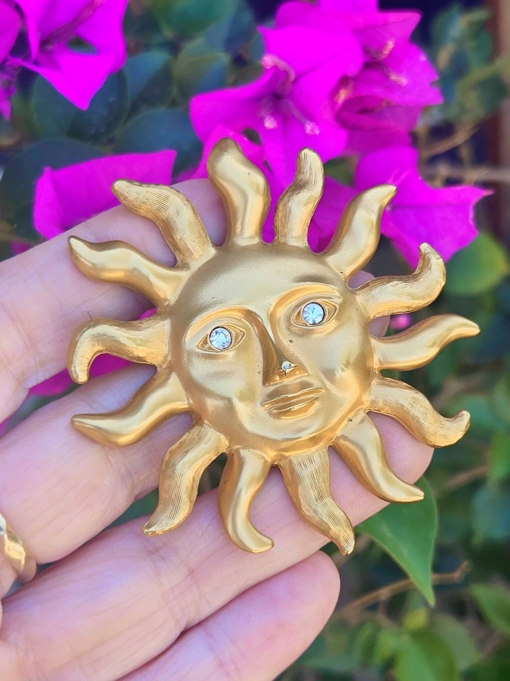 Vintage AVON Sun-face Brooch Pendant